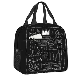 Basquiats Graffiti Art borsa per il pranzo con isolamento termico contenitore per il pranzo riutilizzabile da donna per la conservazione degli alimenti da viaggio in campeggio all'aperto