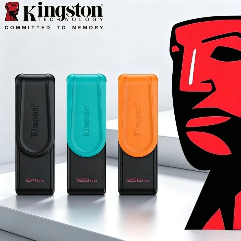 Kingston Data Traveler Exodia S USB Flash Drive 64GB 128GB 256GB 512G USB 3.2 Gen1 Pen Drive Black DTXS Flash Drive for Computer