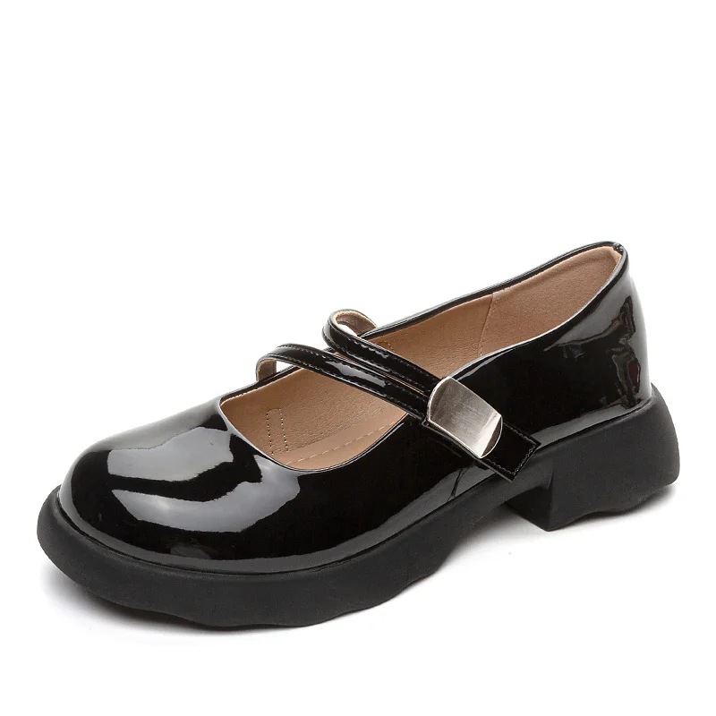 

Новый стиль, женская обувь Мэри Джейн, модная кожаная повседневная обувь в корейском стиле, модная удобная обувь на платформе с металлическими украшениями