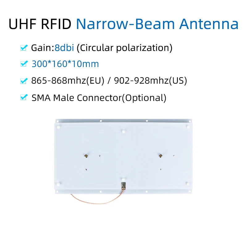 300-160-10mm-8dbi-circular-polarized-narrow‑beam-uhf-rfid-antenna-for-warehouse-logistics-gate