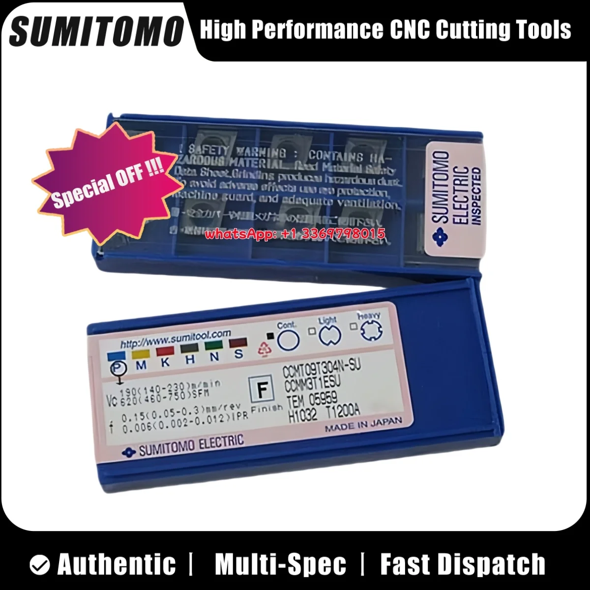 

SUMITOMO оригинальный CCMT CCMT06 02 04 CCMT09T3 02 04 N-SU T1200A T1500A T1500Z T2000Z токарная вставка 10 шт.