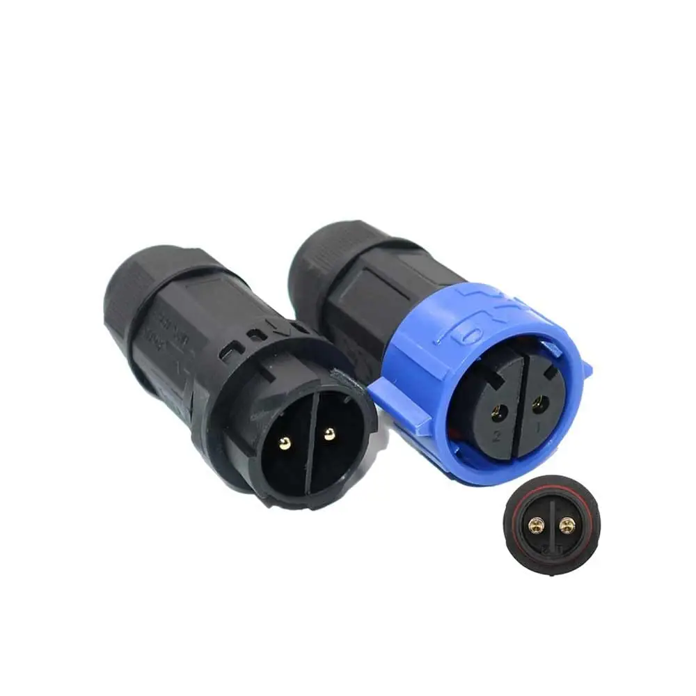M25 Bayonet Waterproof Connector 2 Pin Nylon Material Solder Type 35A Led Power IP68