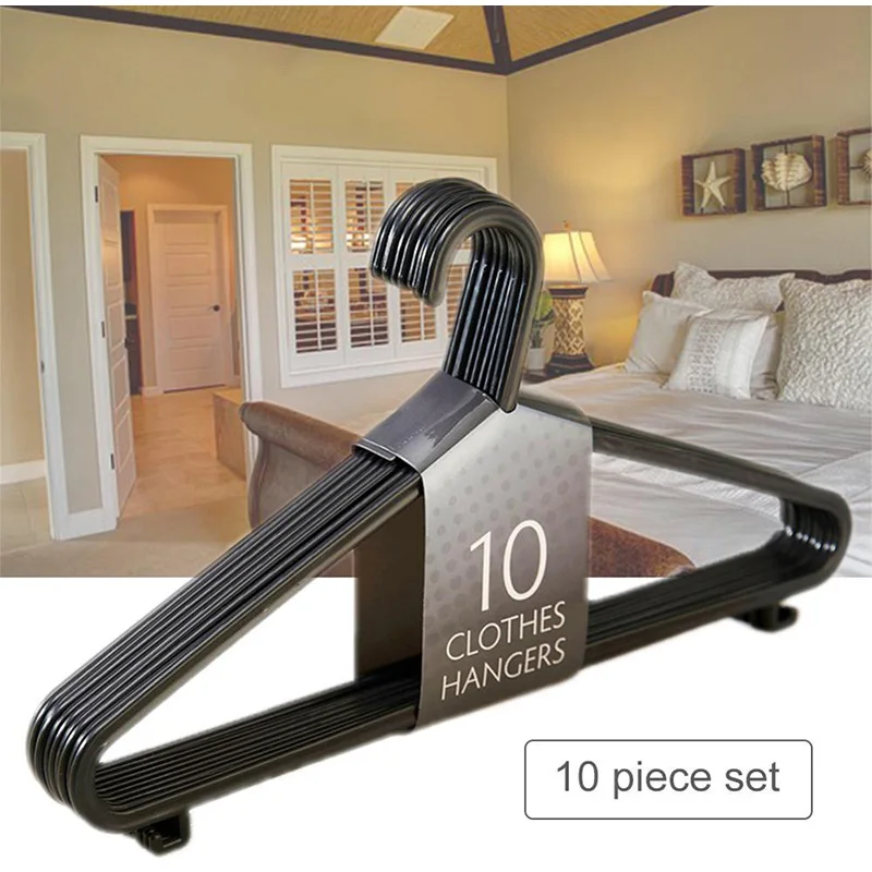 Multifunctional Black Wardrobe Hangers Non Slip Plastic Hanger For Household Wardrobe Storage And Organization