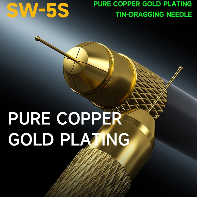 MECHANIC SW-5S Tin Dragging Needle Gold Plated FPC Connector Reballing Solder with 5 Bars Ultralight Carbon Fiber Holder Kit