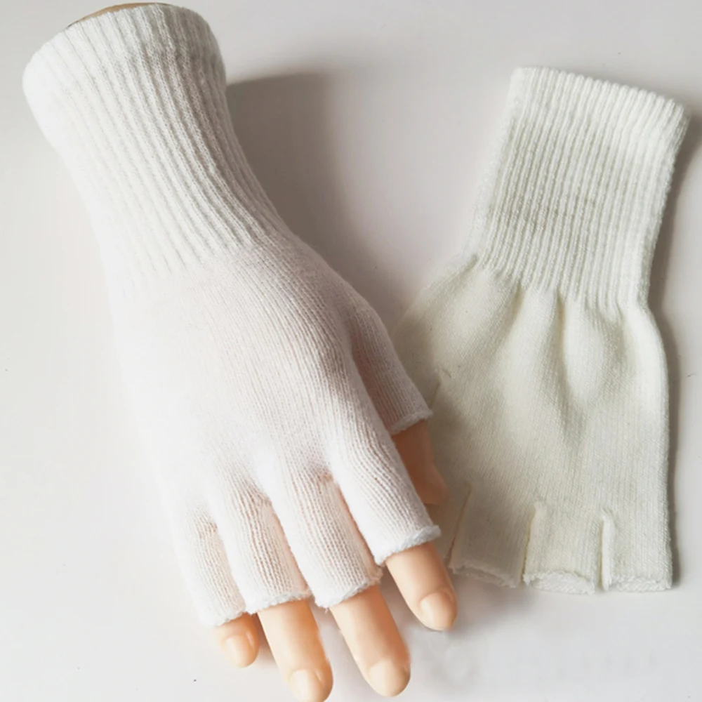 Elegant Women Winter Knitted Gloves Without Fingers Short Mittens Warm Hand Warmer Wrist Elastic Fingerless Half Finger Mittens