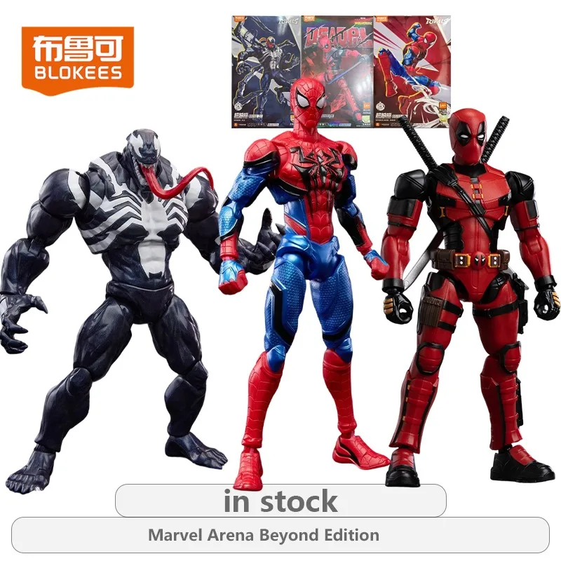 Figura de Ação Original Bruco Marvel Série Striving for Excellence Spider-Man e Deadpool, Modelo de Montagem, Brinquedos para Meninos
