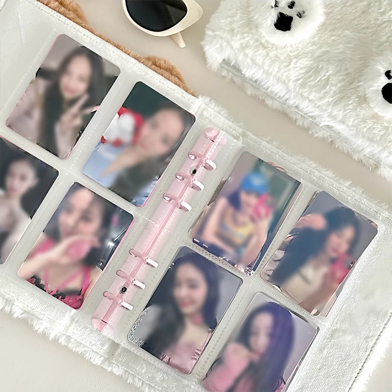Bow Korea Cute Plush A6 Binder Photocard Holder Kpop Idol Photo Album for Photographs Collect Book Photo Card School Stationery