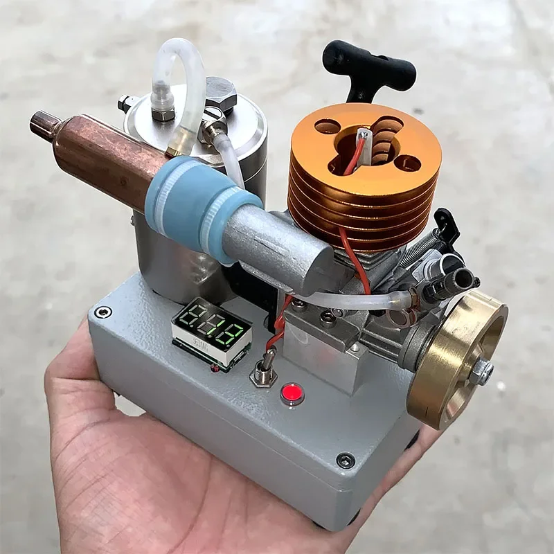 18 Stage Methanol Engine Model Miniature Gasoline Engine Hand Start Built-in Fire Head Drive Igniter Voltage Display