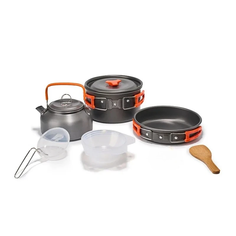 

Camping Cookware Set for 1-3 Persons, Lightweight and Portable Pot and Pan with Carrying Bag, Perfect for Outdoor Camping