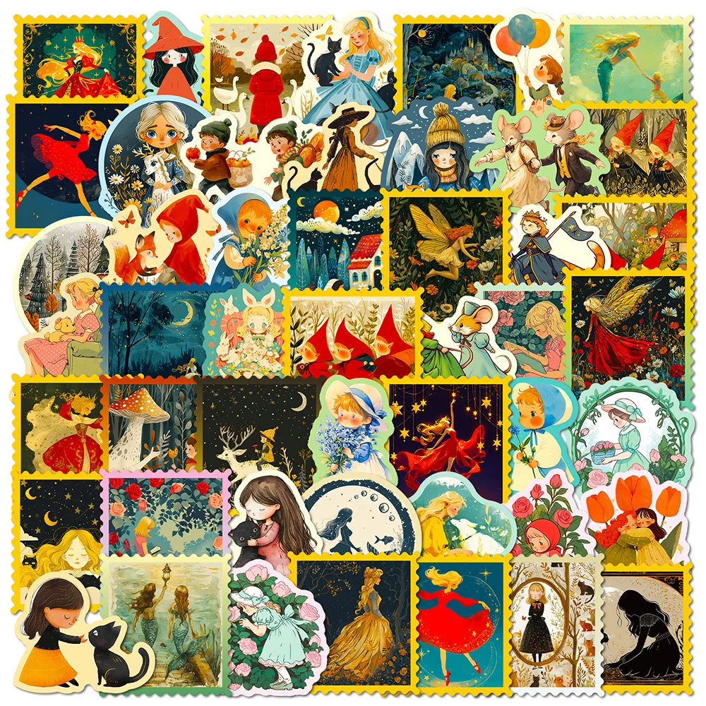 

10/30/50pcs Funny Retro Classics Fairy Tale Graffiti Stickers Decals Laptop Fridge Suitcase Phone Waterproof Sticker Kids Toys