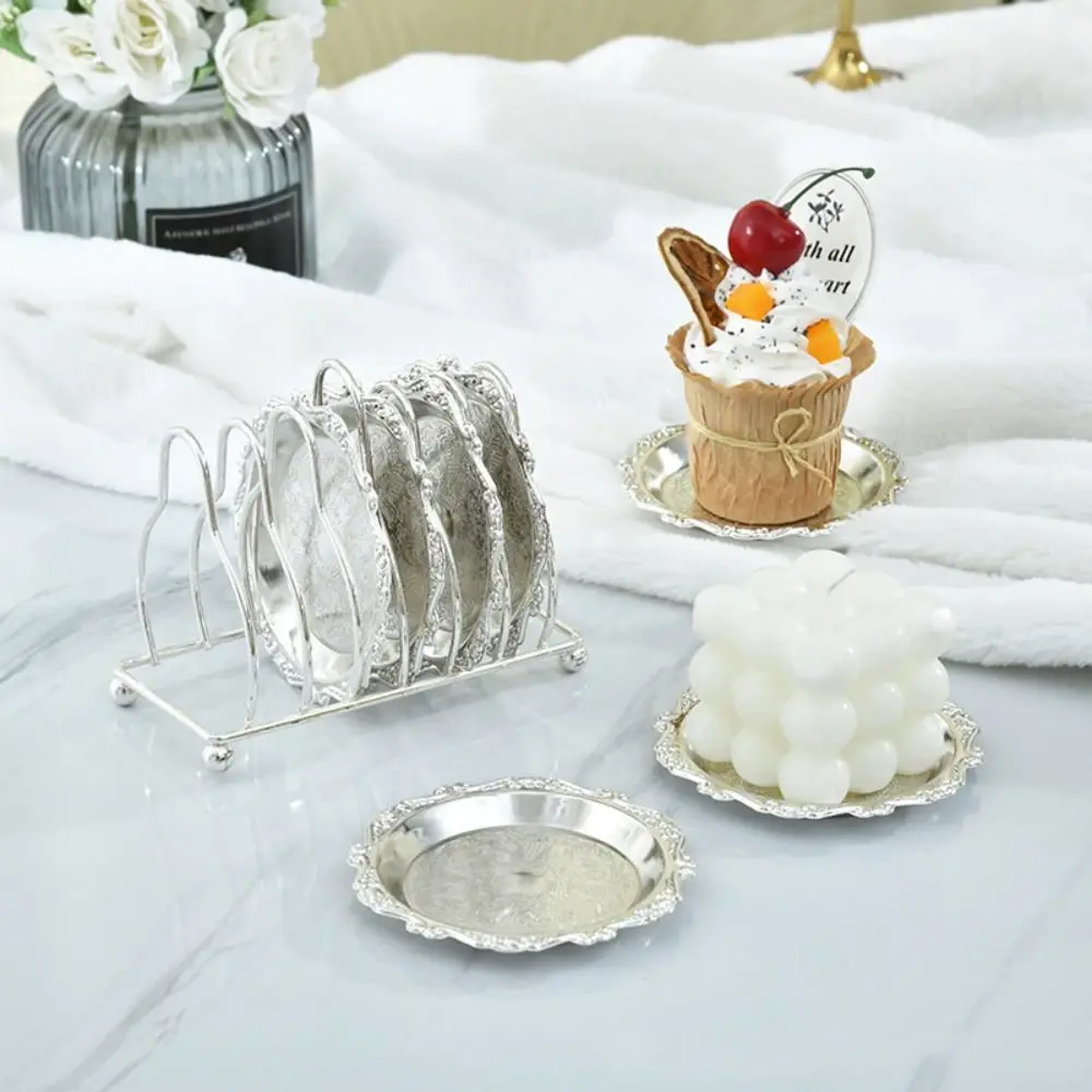 

European Style Iron Fruit Plate Set Exquisite Creative Coasters Portable Multi-Function Storage Tray Jewelry