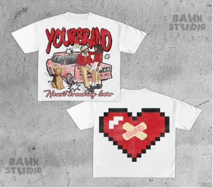

Summer high street letter anime printed short-sleeved T-shirt men's trendy Harajuku short-sleeved casual loose round neck top