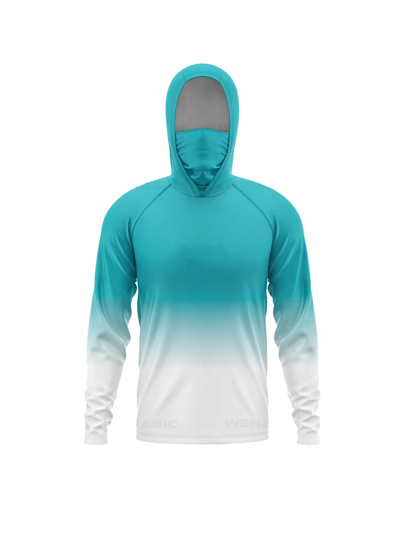 New men's and women's hooded fishing shirts with face shields, neck protection, sun protection, long sleeved hoodies