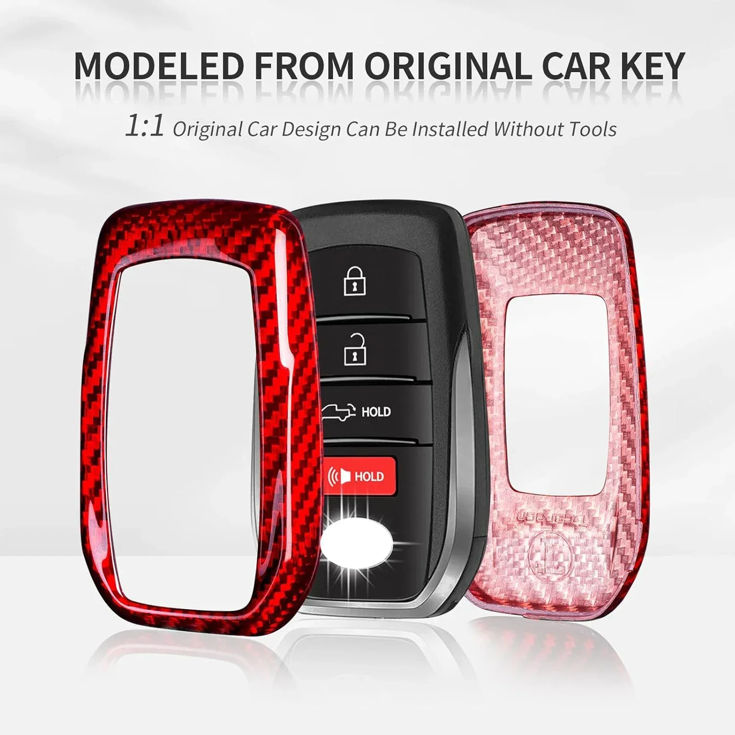 For Toyota Key Fob Cover Carbon Fiber Key Shell For Toyota Venza RAV4 Land Cruiser Fortuner Mirai Collora Smart Key Case 2023