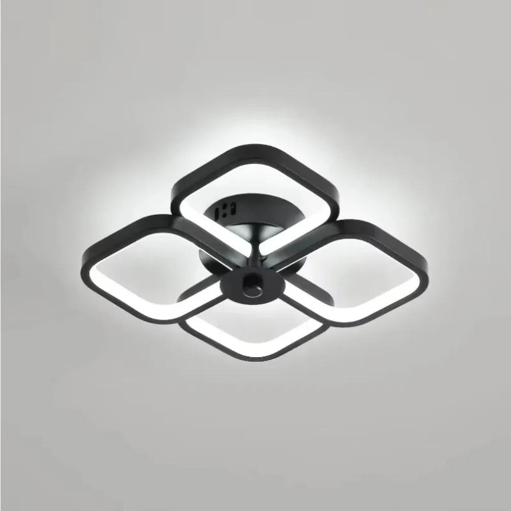 

Светодиодный потолочный светильник Modern Square, скандинавский 4-панельный потолочный светильник 6500K холодный белый, для гостиной, спальни, внутреннего освещения