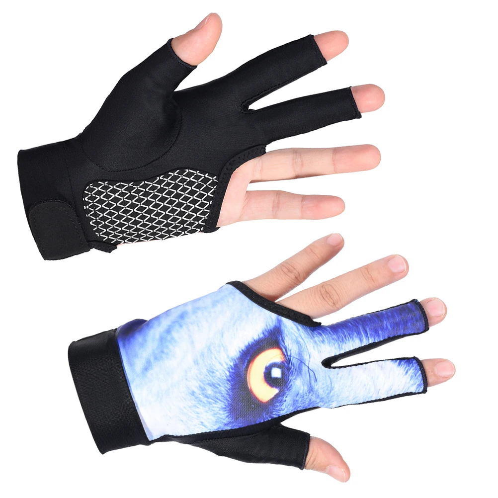 

3 Finger Billiards Glove Lightweight Anti Slip Breathable Snooker Cue Glove Right Left Hand Fits Men Women Portable Size Gloves