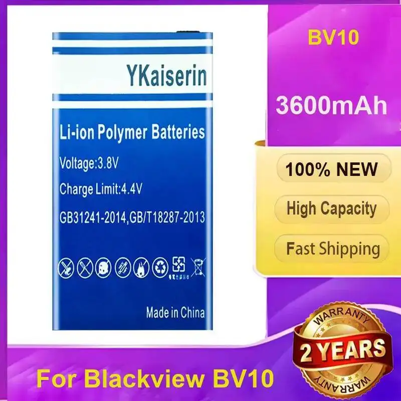 YKaiserin New Mobile Phone Battery For Blackview BV10 Premium Replacement High Capacity 3600mAh warranty + tracking number