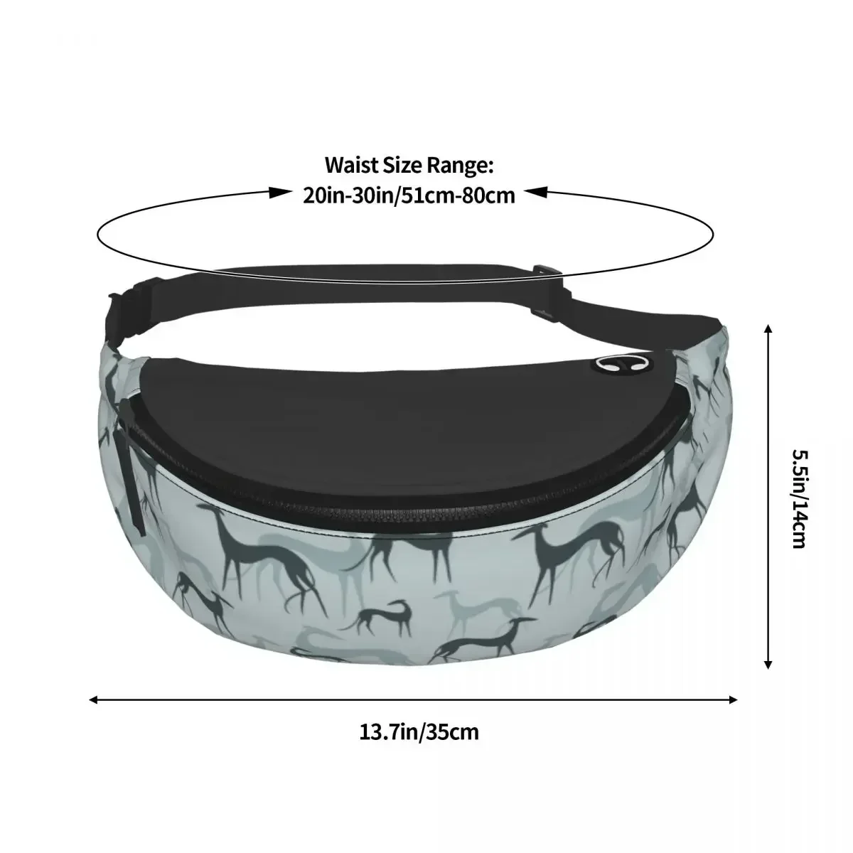 موضة السلوقي Galgos الكلب حزمة مراوح الرجال النساء الوبت البصر Crossbody الخصر حقيبة لتشغيل الهاتف المال الحقيبة