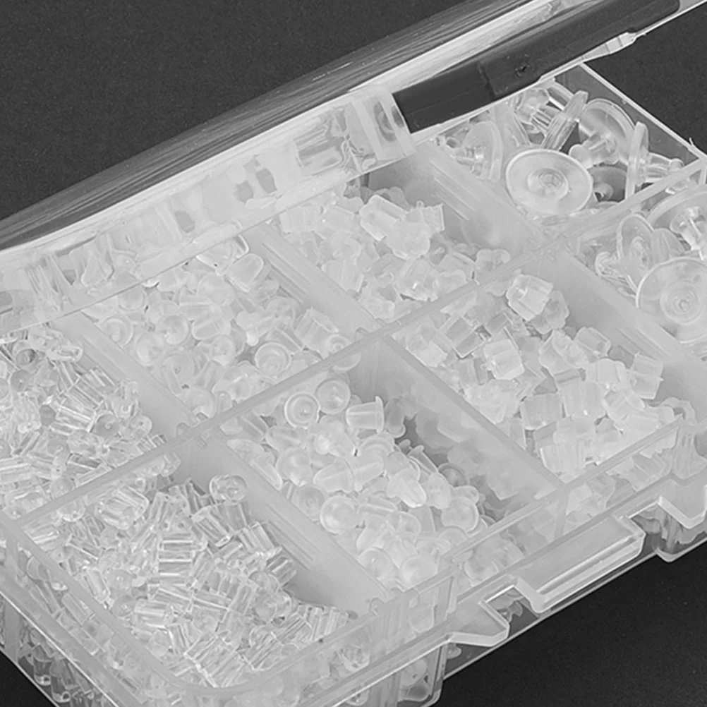 

1666 pcs Multi-Style Transparent Plastic Earring Plugs For Diy Jewelry Making Craft Projects Earrings Posts Pad Accessories