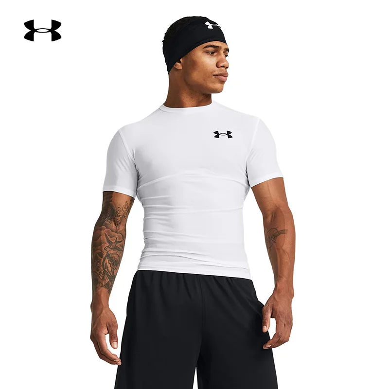 under-armour-mens-black-form-fitting-training-tee-breathable-elastic-sportswear-1387560-001