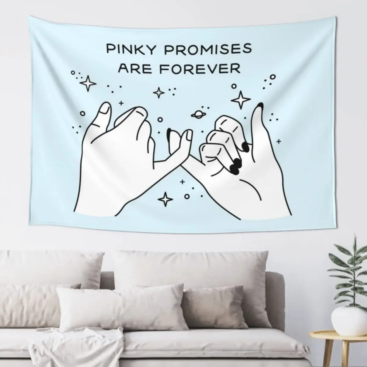 Pinky Promises Are Forever Tapestry Decorations For Room Wall Hanging House Decor Bed Room Decoration Tapestry