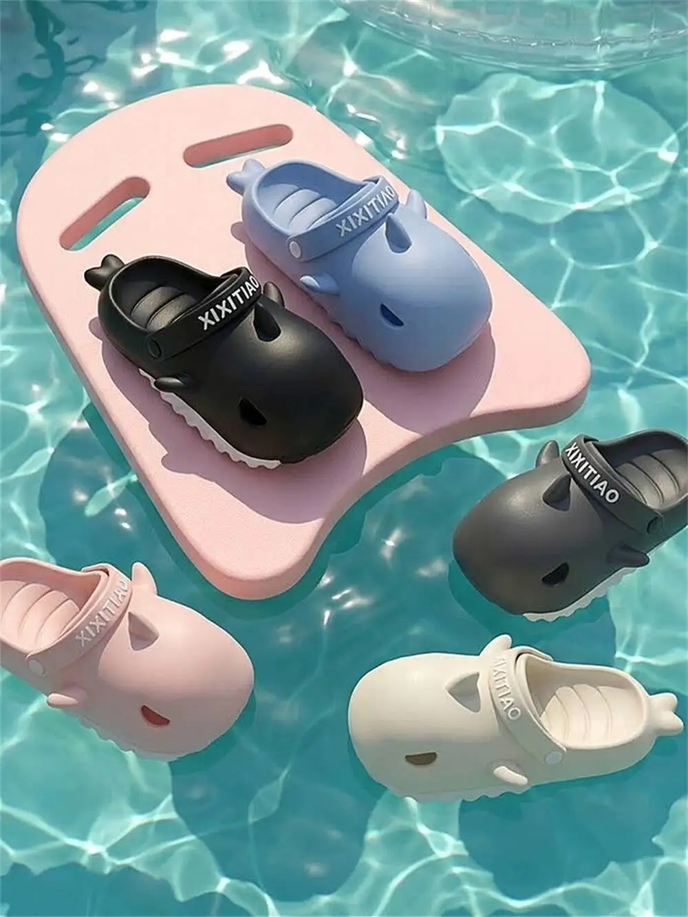 2026 Funny Shark Shape Clogs Unisex Arch Support Odor Resistant Non Slip Couple Slides Summer Outdoor Beach Sandals
