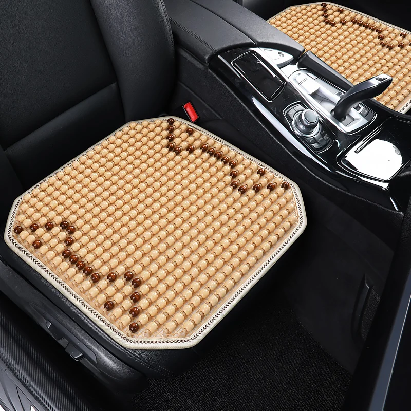 2023 New Wooden Bead Car Cushion Summer Cool Cushion Single piece Car Summer Ventilation Breathable Bead Cushion Cool Cushion Av