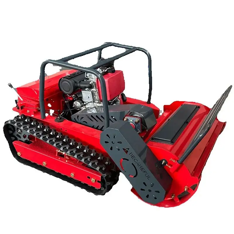 New custom-made factory hot-selling CE EPA approved remote-controlled tracked flail lawnmower.