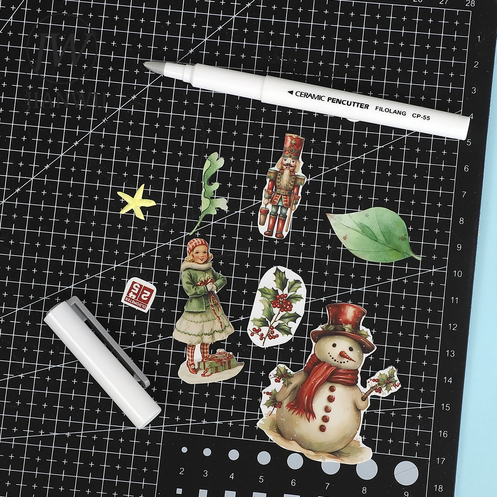 JIANWU Pen-style Ceramic Pen Sharpener Art Knife Material Collage Cutting Tools Creative DIY Journal Student Supplies Stationery