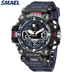 SMAEL Brand Men Sports Watches 50m Waterproof Digital Clock New Men Military Watch Army 8078 Led Quartz Watch Men Wristwatches