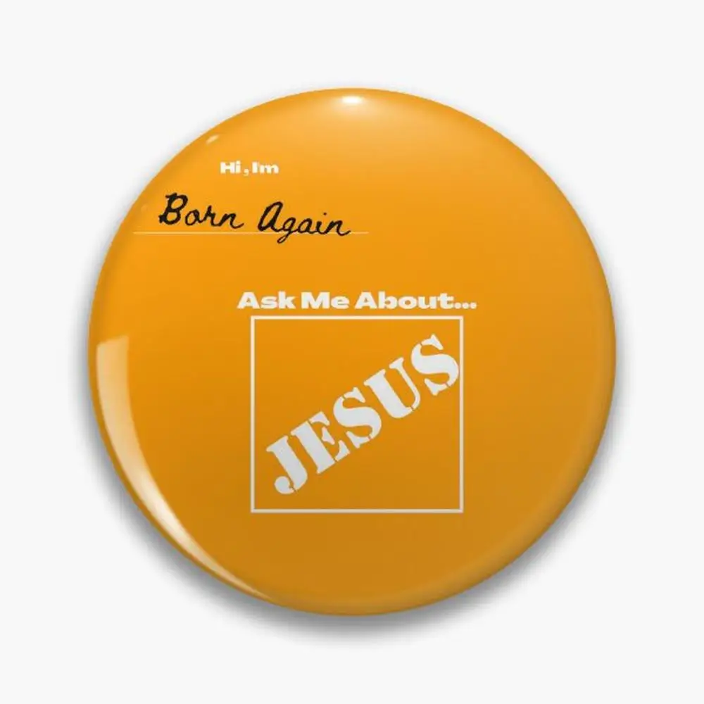 Hi I'm...Ask Me about Jesus Pin Buttons Brooches  Jewelry Accessory Customize Brooch Fashion Lapel Badges