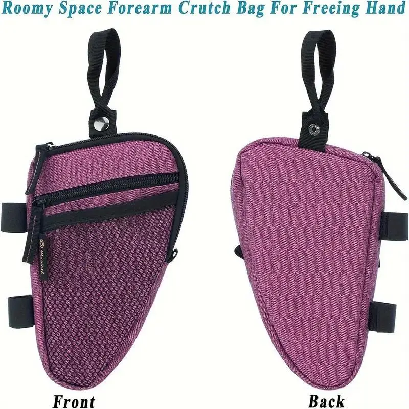 Portable Forearm Crutch Bag 1Pcs Tear Resistant Storage Pouch Adjustable Strap Crutch Accessory for Travel Commute