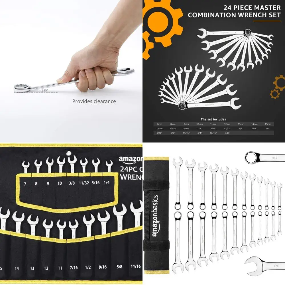 Combination Metric and SAE Wrench Sets, Set of 24