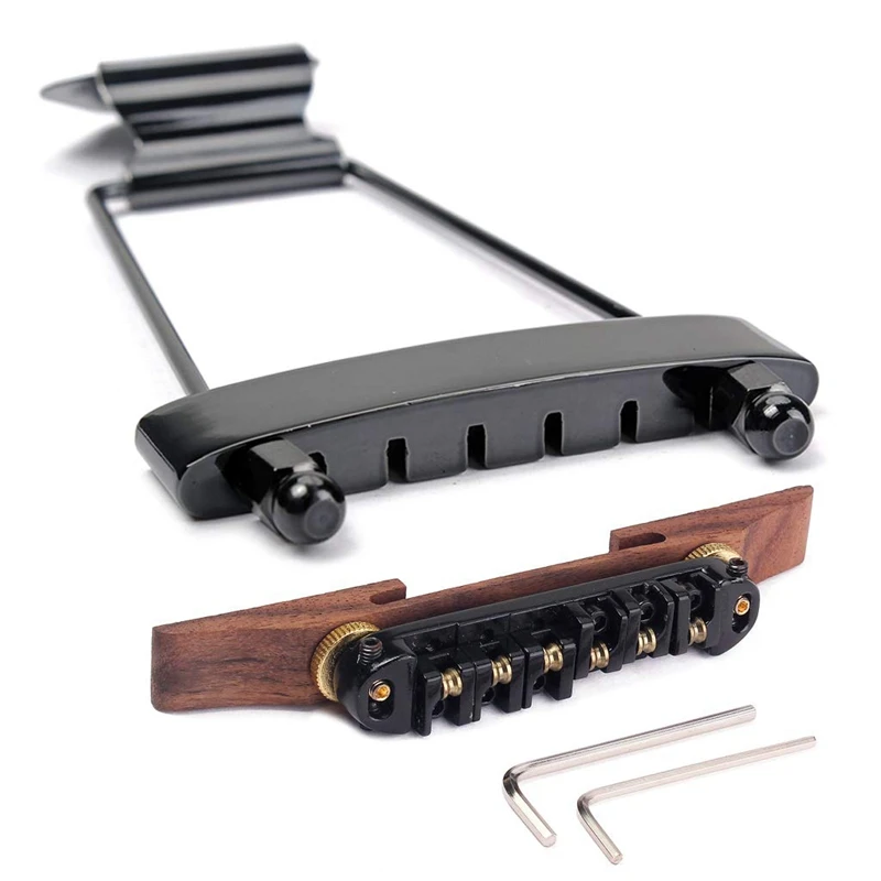 Prático requintado 6 cordas archtop jazz guitarra trapézio tailpiece sela ponte conjunto