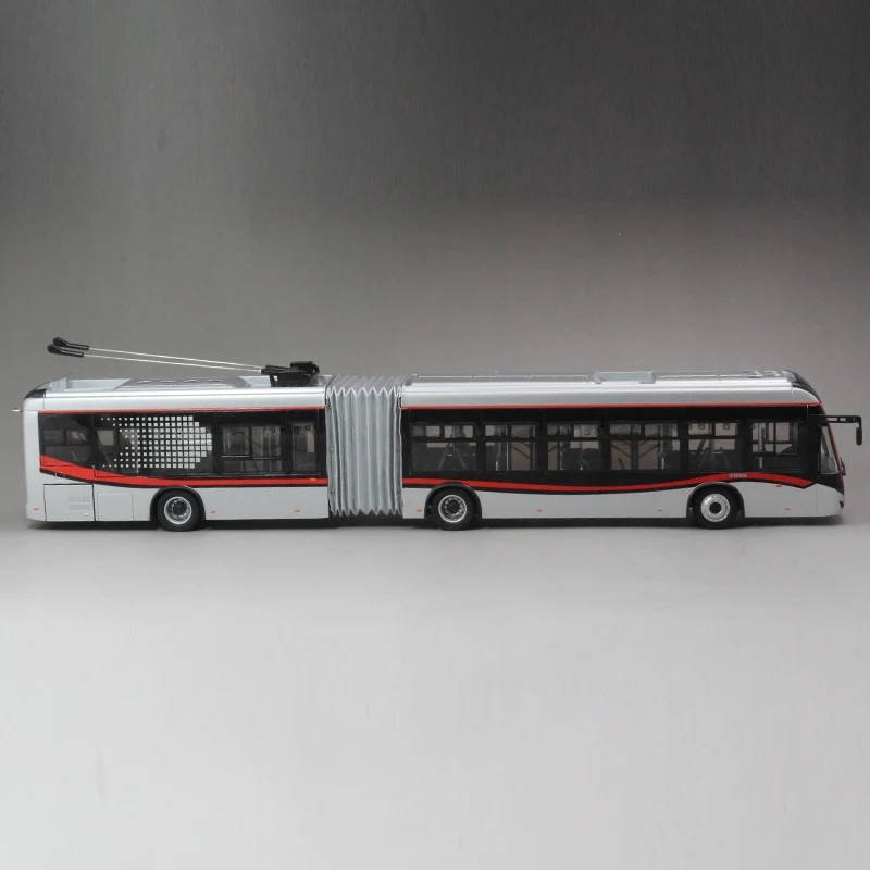 1/42 Bus Model ZK5180A Dual Source Trolleybus Medium Volume Shanghai Public Transport Bus Model Collectible Toy