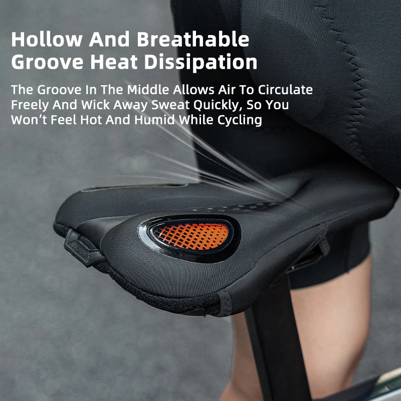 ROCKBROS Bicycle Saddle Cover Hollow Breathable Liquid Silicone Cushion Bike Seat Cover Comfortable Relaxed Cycling Accessories