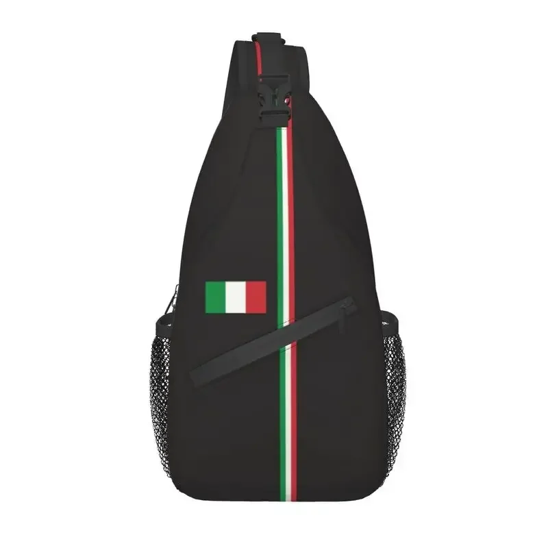 Italy Flag Crossbody Sling Backpack Men Custom Italian Pride Patriotic Chest Shoulder Bag for Cycling Camping Daypack