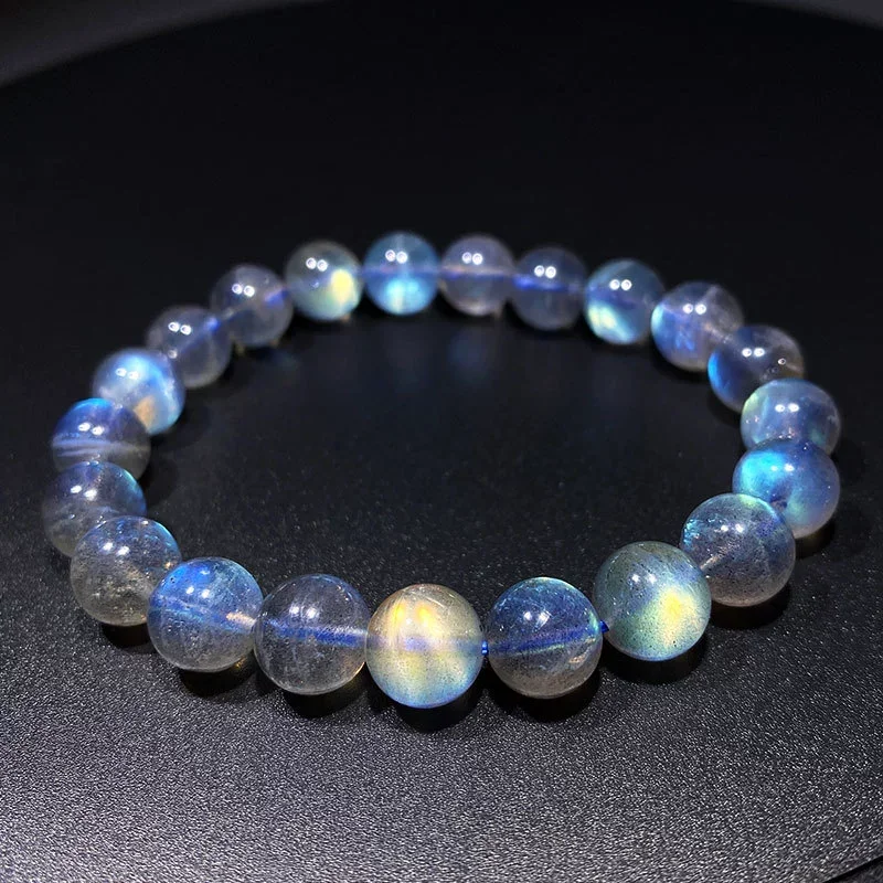 Natural Collection Color Moonlight Bracelet Horse Island Material Magic Color Stone Vitreous Hand String Female Ice Hongguang