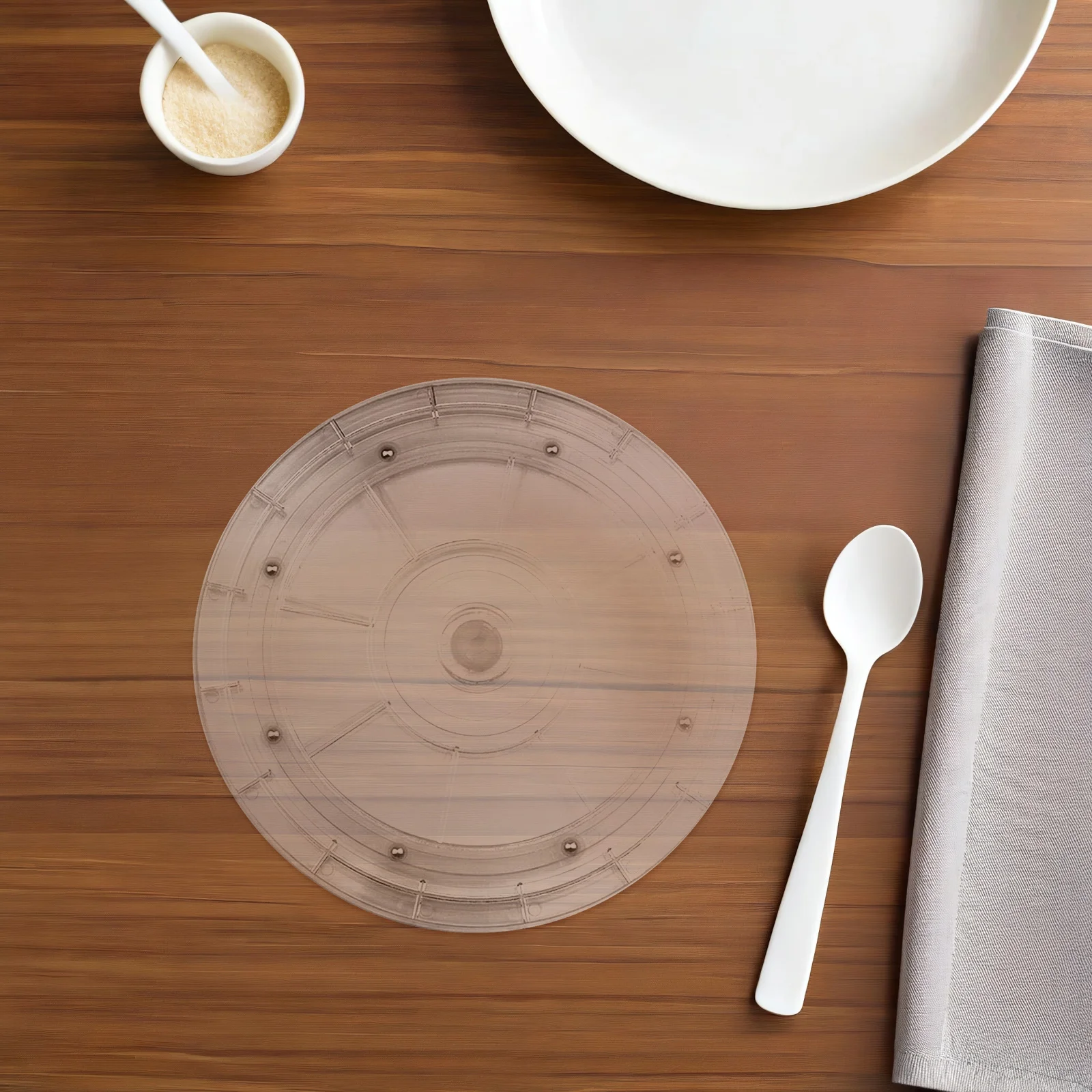 

Transparent Acrylic Turntable 360 Degree Rotating Plate Kitchen Spice Holder Clear Anti Skid Design Household Organizer Storage