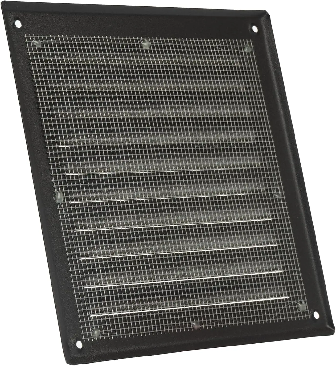 2Pcs Aluminum Square HAVC Cover Vent Grille Insect Mesh Rain-Proof Black White Painted