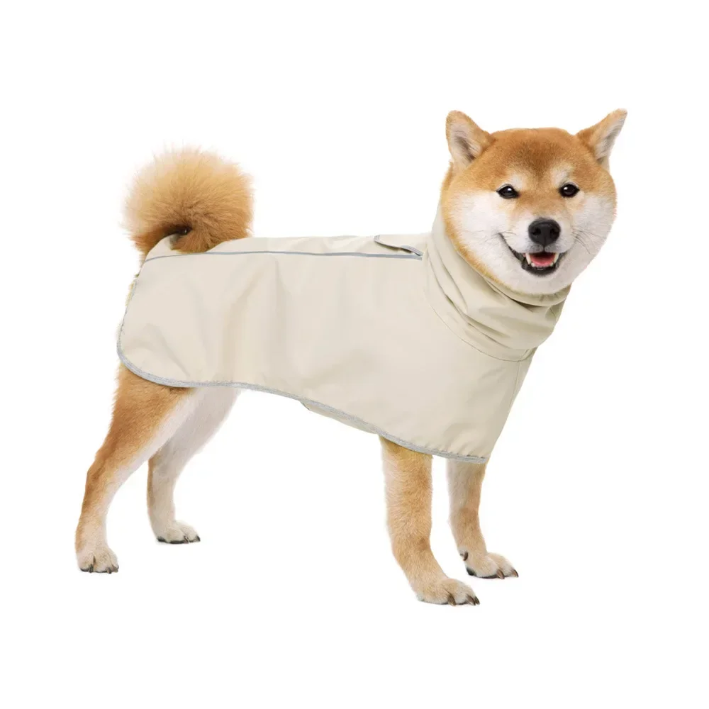 

Outdoor Waterproof Pet Dog Raincoat Poncho High Collar Reflective Labrador Golden Retriever Corgi Medium and Large Dog Clothing