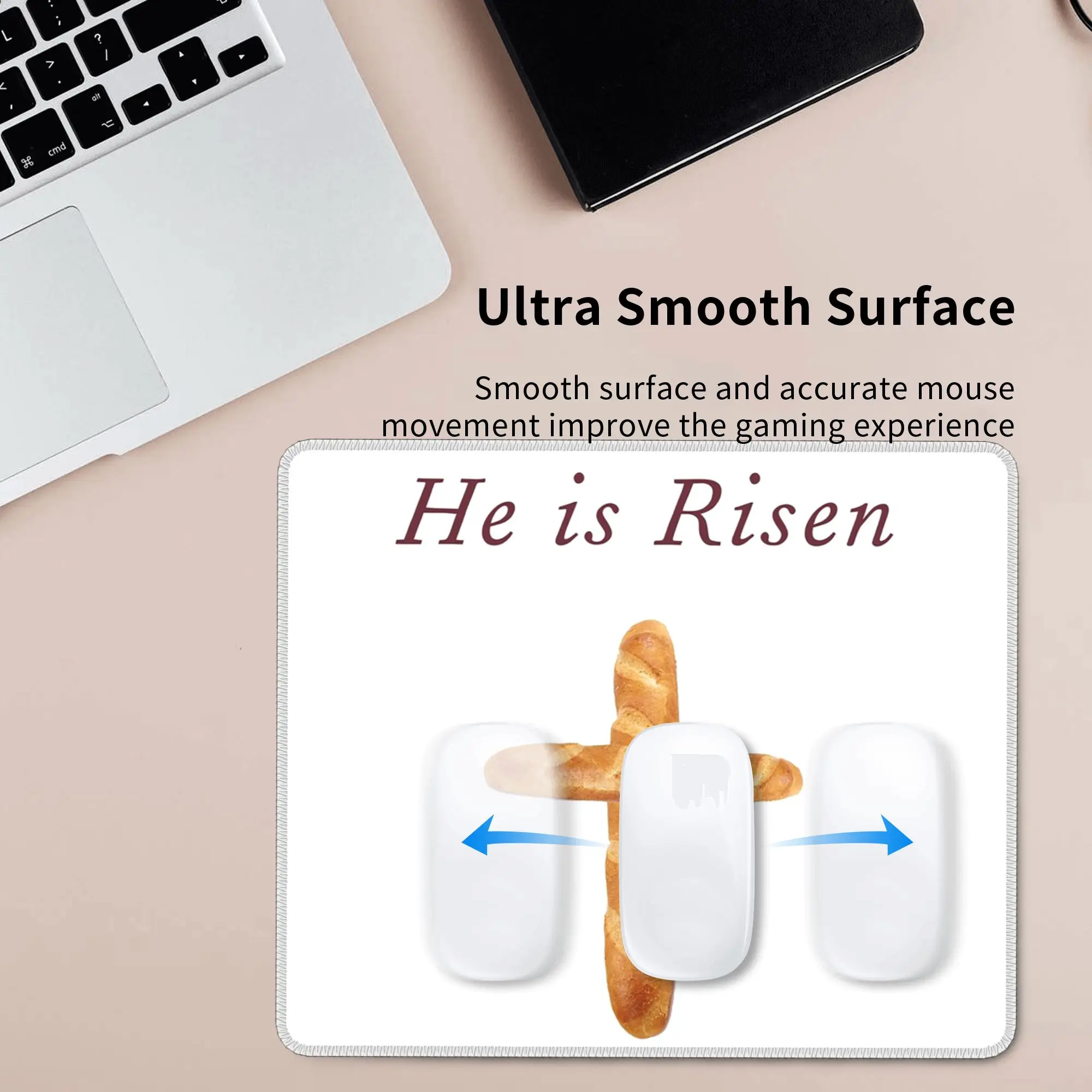 He Is Risen, Shirley's Bread Apron (Community) Mouse Pad Computer Keyboard Mouse Mat Gaming PC Laptop Desk Mat Office Table Mats