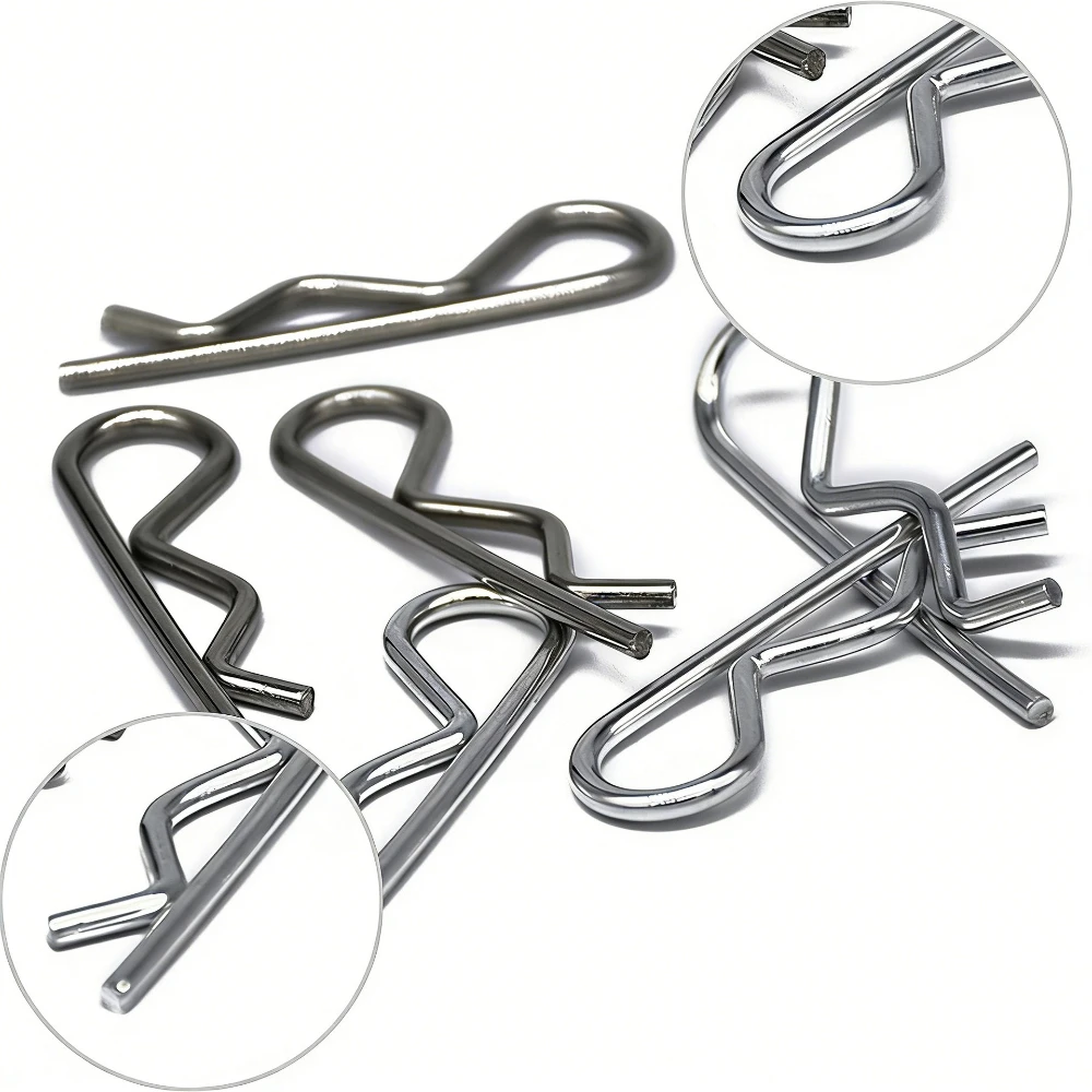 

100PCS Boxed M1-M3 Galvanized R-Type Open Pins 304 Stainless Steel M1-M2.5 R-Type Open Pins Spring Hook Hardware Fasteners Pins