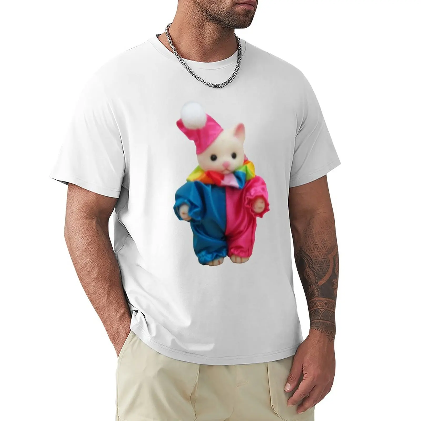 

little clown cat calico critter T-Shirt boys t shirts T-shirt short designer t shirt men