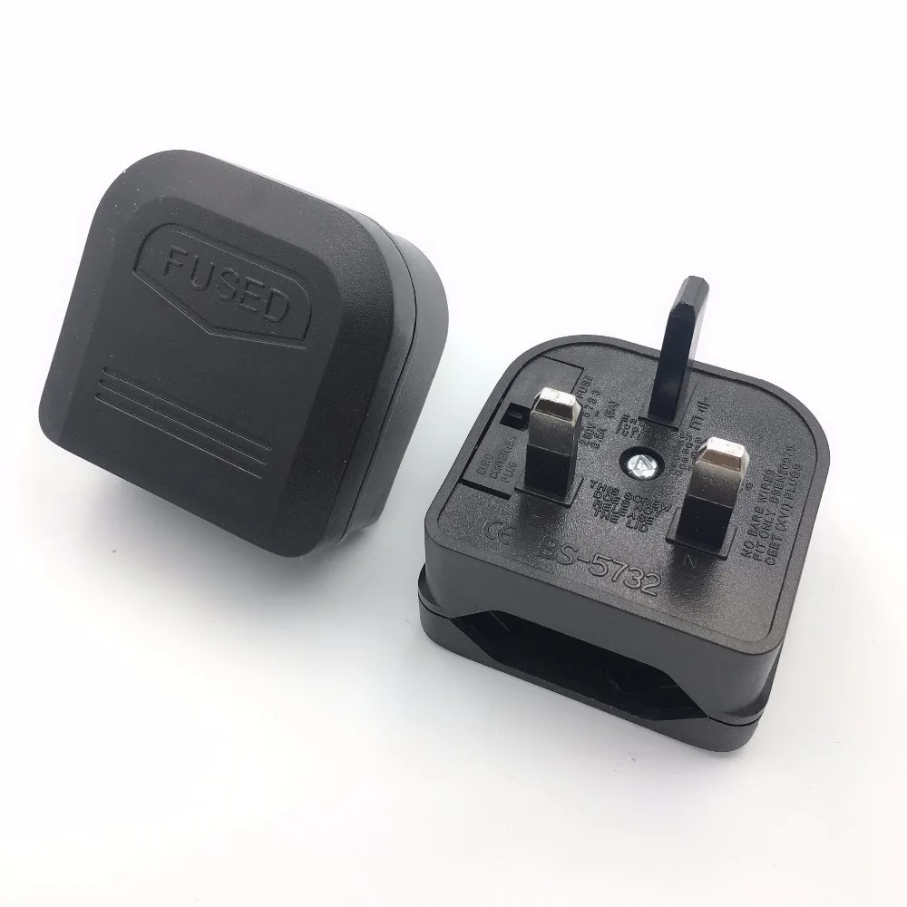 Adapter wtyczki EU 2pin na UK 3pin z bezpiecznikiem 3A/5A/13A UK Brytyjski elektryczny adapter podróżny Gniazdo konwertera Przewód zasilający AC Gniazdo — zdjęcie produktu 3