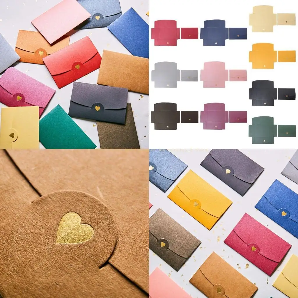 

10pcs Blank Mini Heart Retro Paper Envelopes Wedding Party Invitation Envelope F