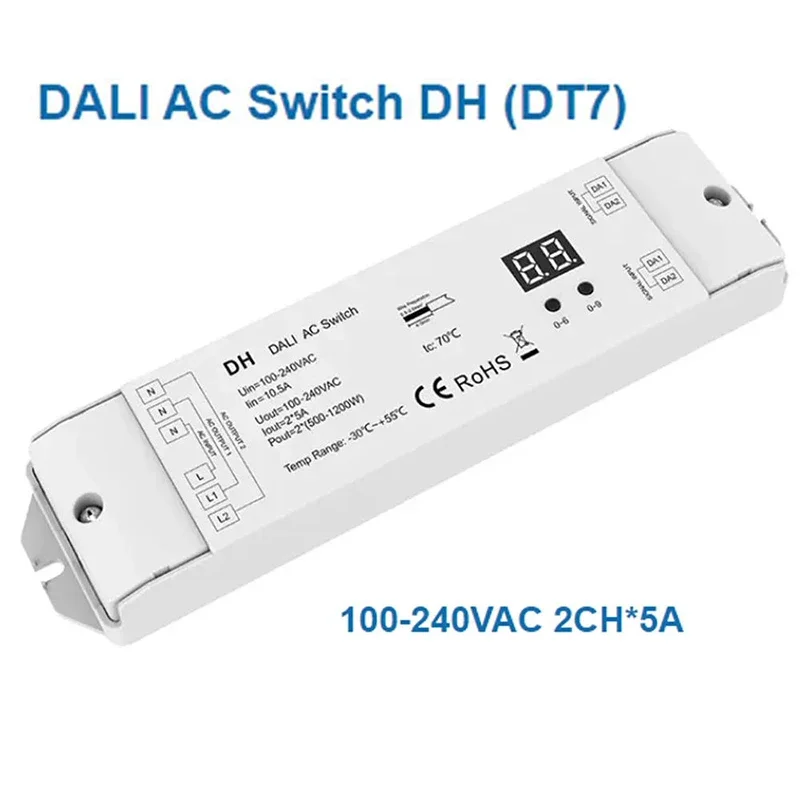 Skydance DH DALI AC Switch Controller 2 DALI Address DT7 Traditional Incandescent Halogen Light Lamps