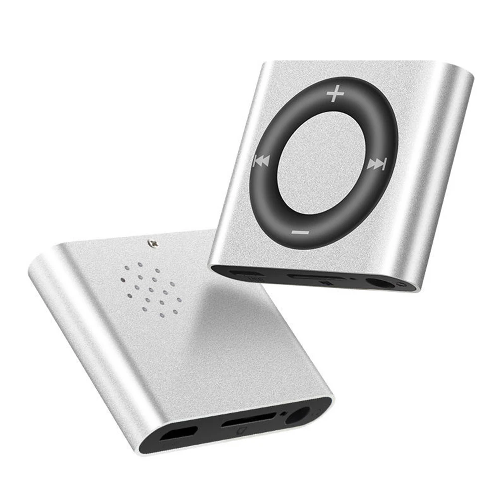 Mini Clip Reproductor MP3 con Altavoz Tarjeta TF Metálica Expansión 64G 180mAh (Negro)