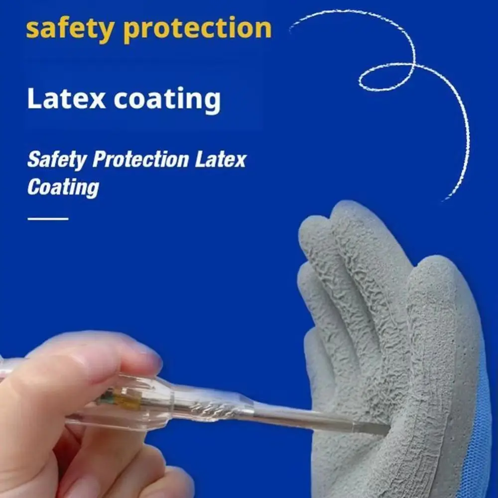 Portable Polyester&Latex Gardening Gloves Waterproof Non-Slip Yard Work Gloves Safety Garden Supplies Yard Work
