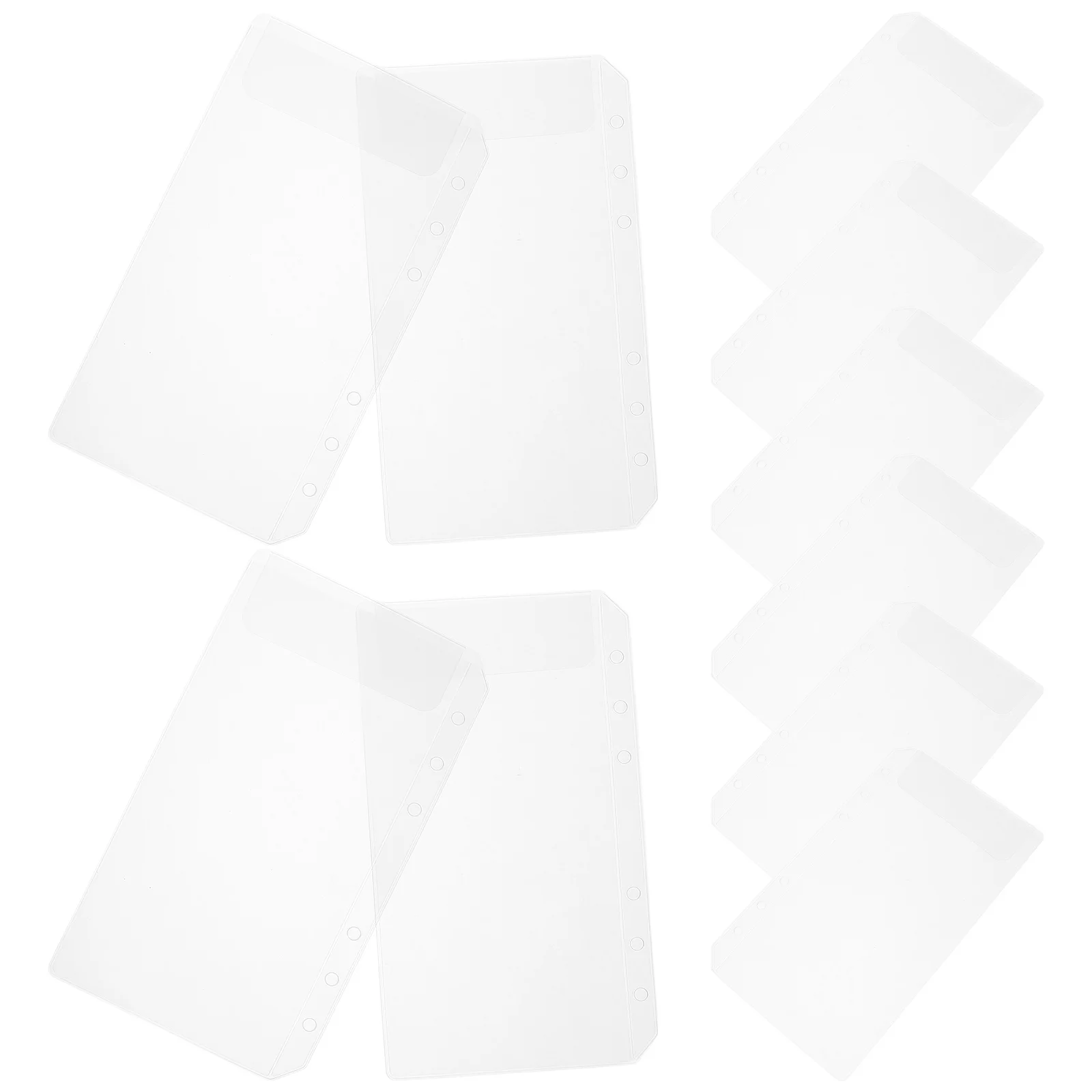 

10Pcs Transparent Binder Pocket PVC Material Wear-Resistant Bill Storage Pouch for Documents Money Coins Checks Stamps A5 Binder